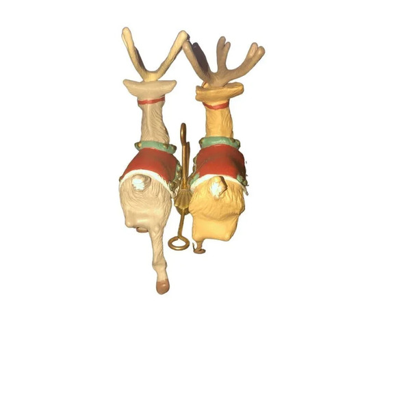 Vintage HALLMARK KEEPSAKE '92 "Prancer & Vixen" Christmas Xmas Tree Ornament - Picture 4 of 9